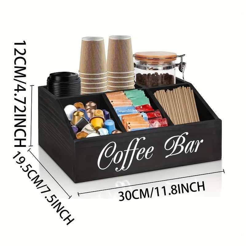 Coffee Bar Organizer - Rustic Wooden Nespresso Pod Holder, Declutter Your Kitchen Countertop or Office LadyShow.Store