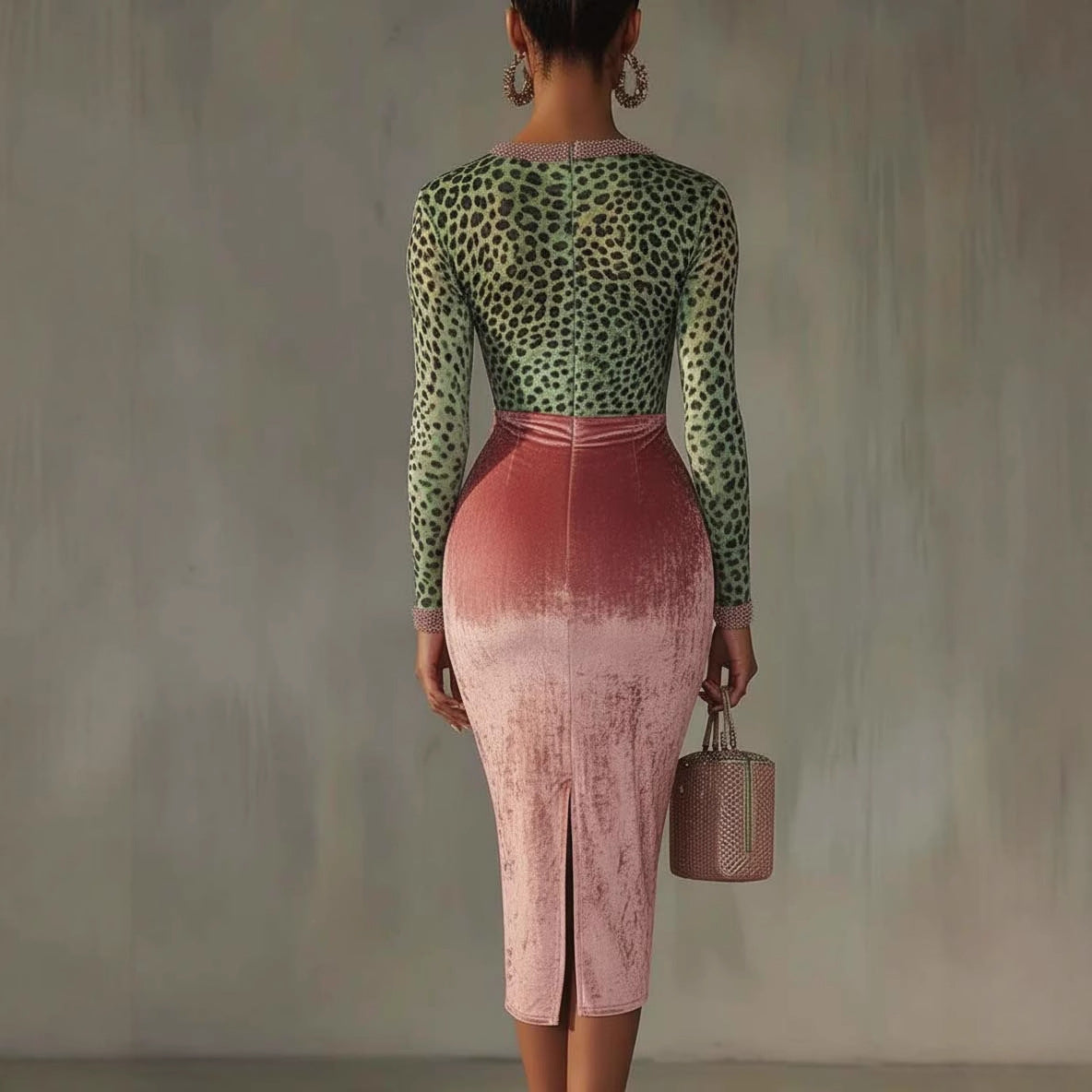 Shiny, Stretchy Velvet Bodycon High-waist Mermaid Skirt LadyShow.Store