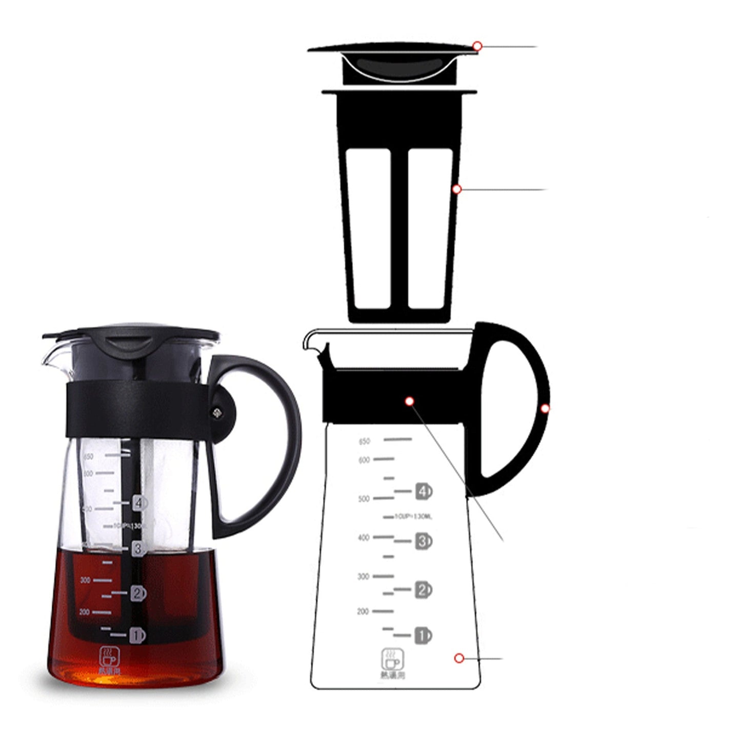 Lead Free High Borosilicate Glass Cold Water Kettle PearlNestDecor.com