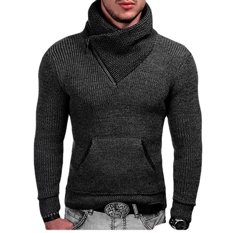 Fashion Pocket High Neck Slim Fit Sweater Knit Coat LadyShow.Store