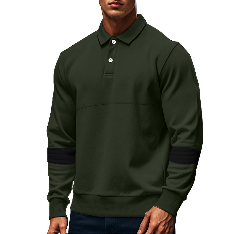 Fashion Long-sleeved Lapel Polo Shirt With Button Men's Loose Casual Sports Top Fall Spring Clothing LadyShow.Store