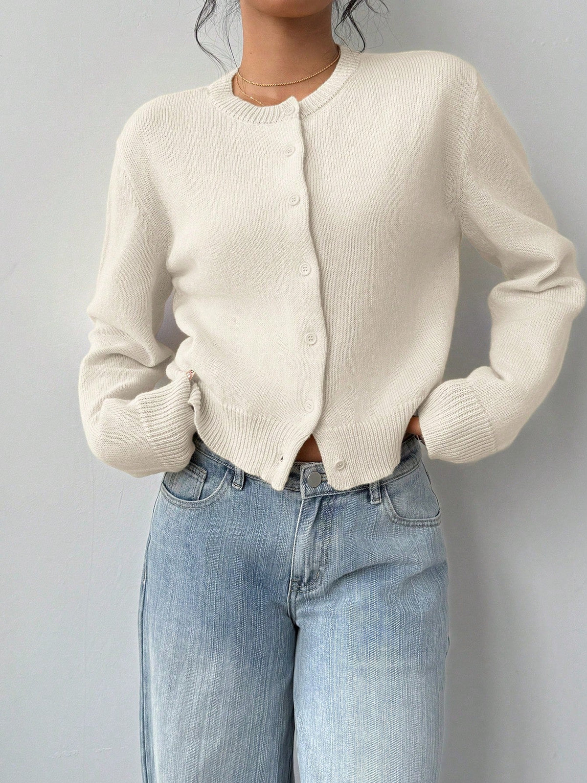 Chic Long Sleeved Knitted Cardigan Fashion Slim Solid Color Short Sweater For Women Clothing NorixaFashion.com