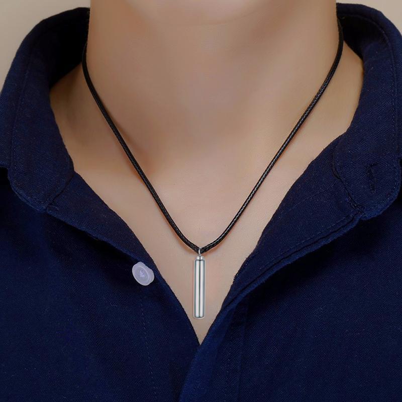 Cylinder Cremation Necklace Sterling Silver Urn Jewelry Dog Human Hair Memorial Pendant LadyShow.Store