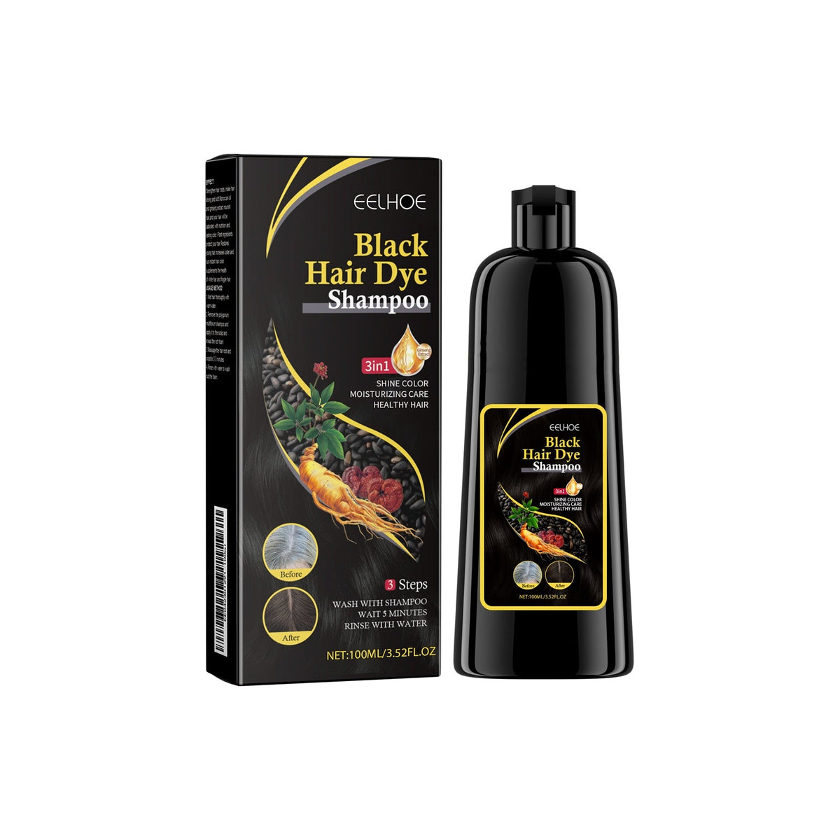 Herbal E Ssence Hair Dye Shampoo, Plant-Based Care, DIY, Long-Lasting Color, Healthy Hair Coloring Tri Light Beauty