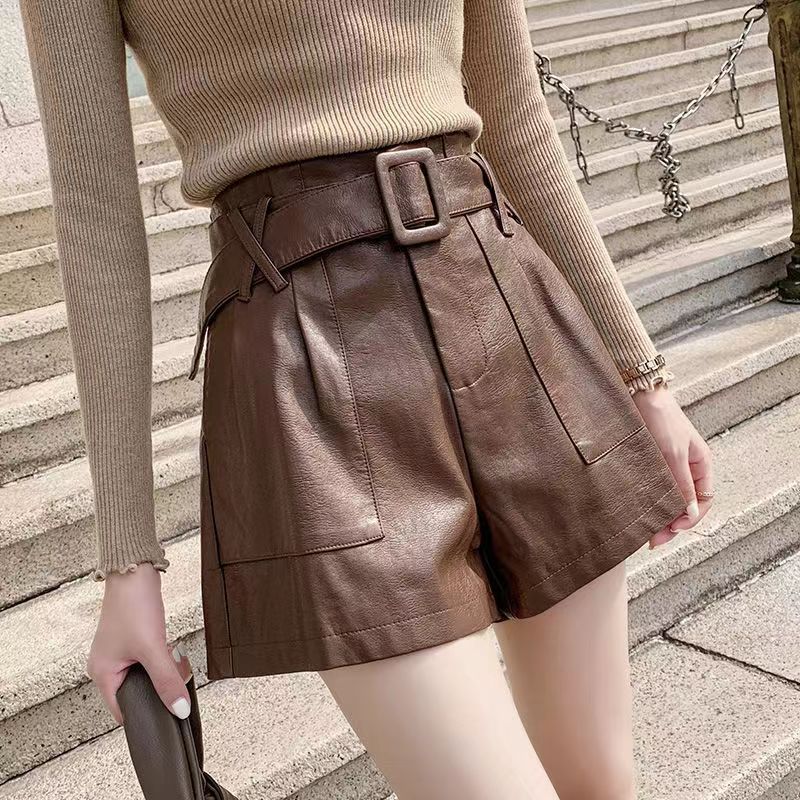 Versatile High-waisted Leather Pants For Women LadyShow.Store