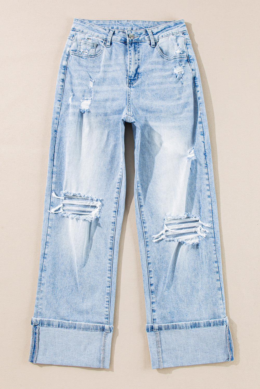 Saige Wash Distressed Straight Jeans LuxuryLifeWay Online Store