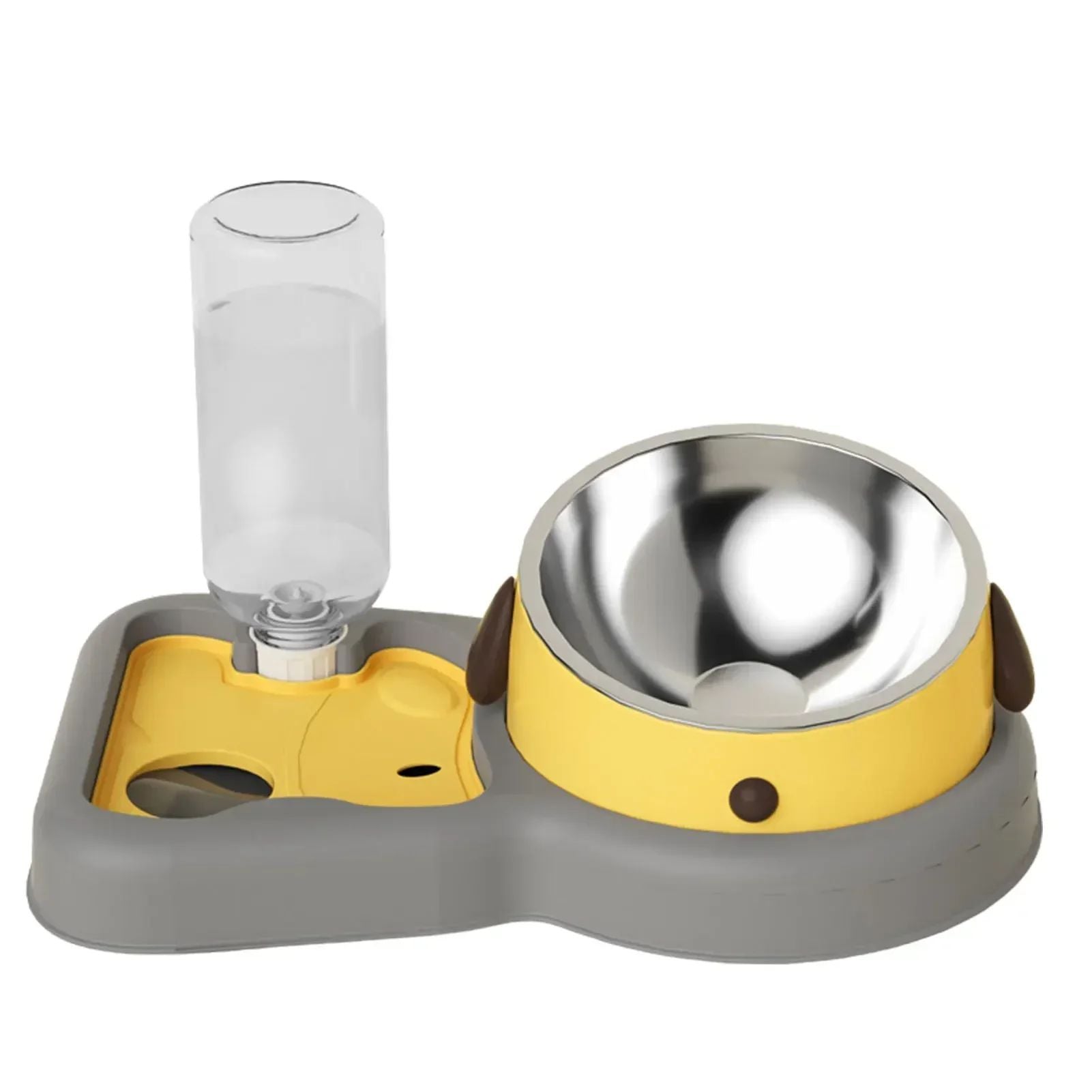 Pet Feeder Bowls Pet Feeder Water Bottle Set Pet Feeding Bowls And Drinkers 15-Degree Tilt Design Protect Cats Dogd Neck Pets Fashion