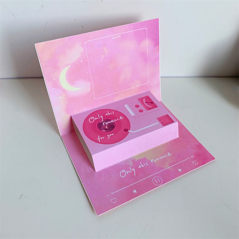 Phonograph Birthday Gift Creative Stereoscopic Greeting Cards CJD