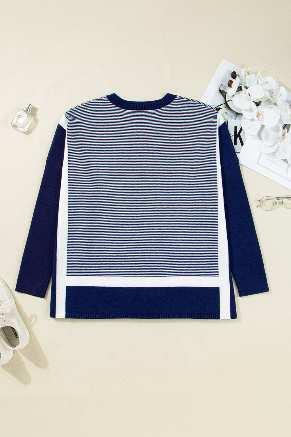 Reese Stripe Dolman Oversize Tunic Sweater LuxuryLifeWay Online Store