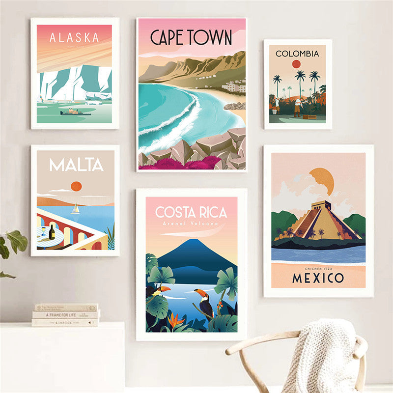 Travel City Canvas Painting PearlNestDecor.com