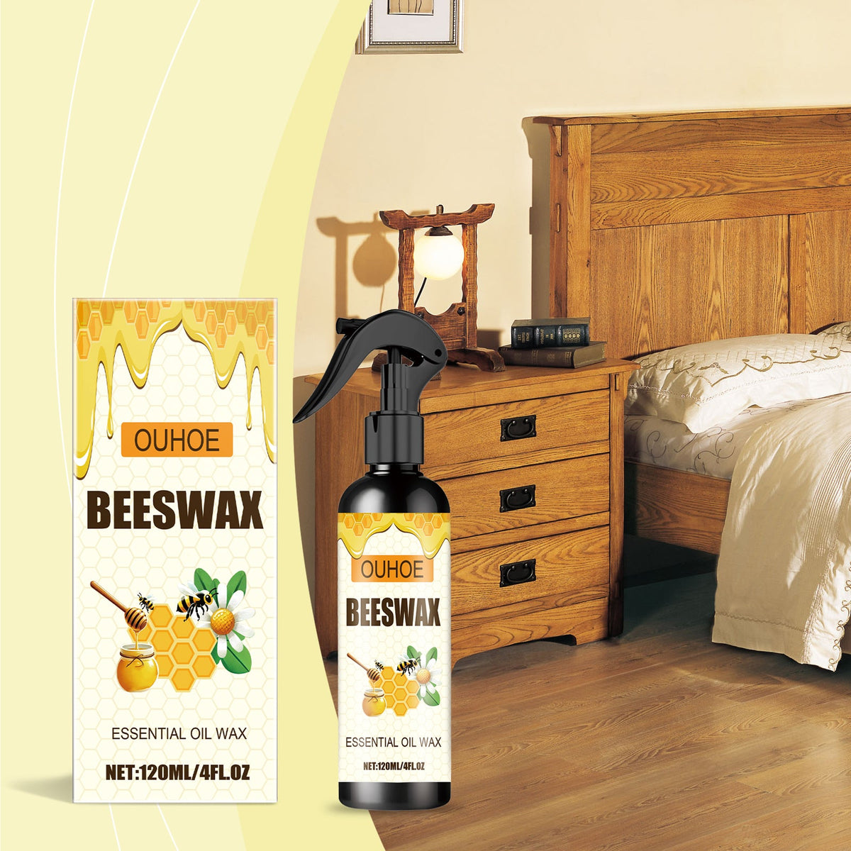 Furniture Floor Care Polishing Waterproof Anti Cracking Scratch Refurbishment Care Wax Furniture Beeswax Spray Warehouse Single Bottle Stock Out, According To BOM Stock New Label Carton 120ml 1 Box Tri Light Beauty