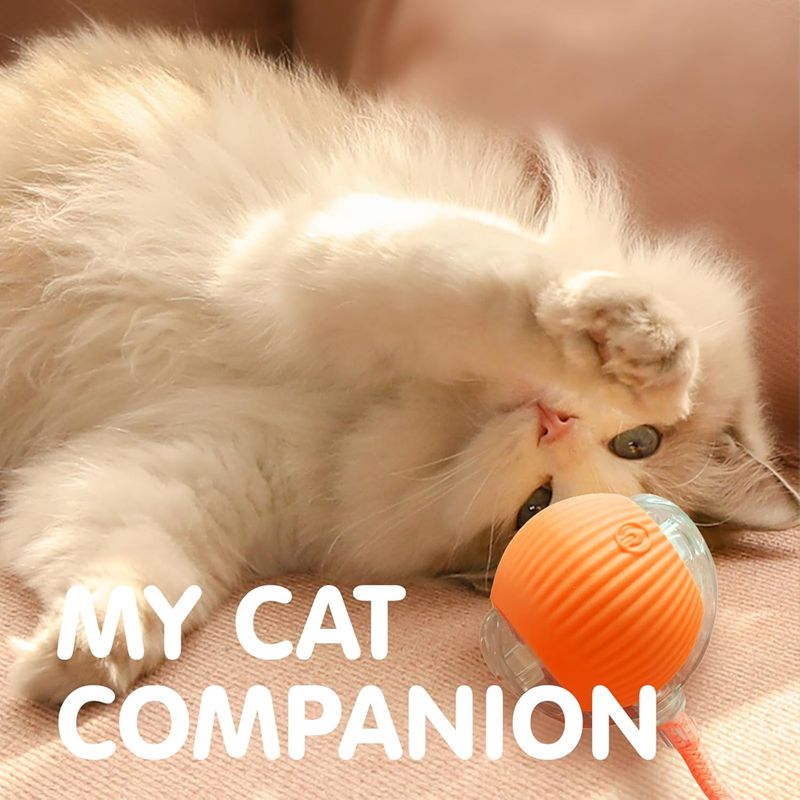 Cat Interactive Ball Toys Automatic Rolling Ball For Kitten Rechargeable Smart Pet Electric Toys With Teaser Sensor Cat Ball Toy LadyShow.Store