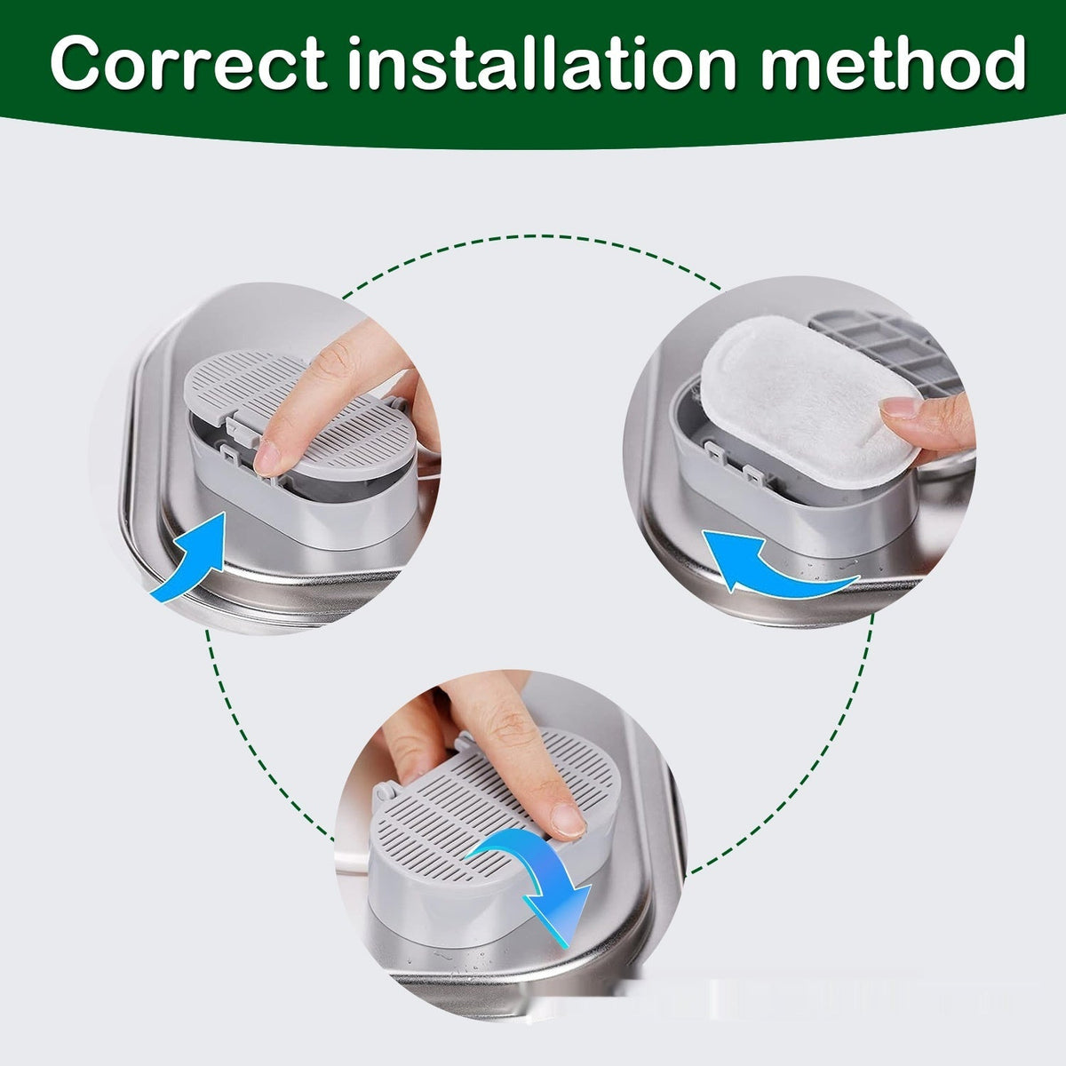 Non-woven Fabric Pet Water Dispenser Filter Element Stainless Steel Pets Fashion