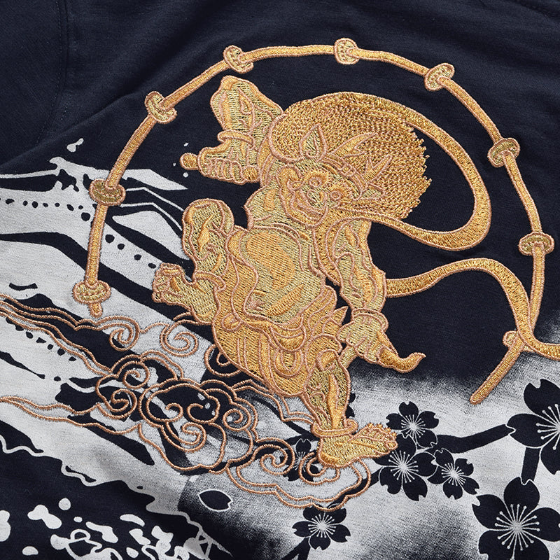 Men's Short Sleeve T-Shirt - Japanese Embroidered Design Pi-Mart