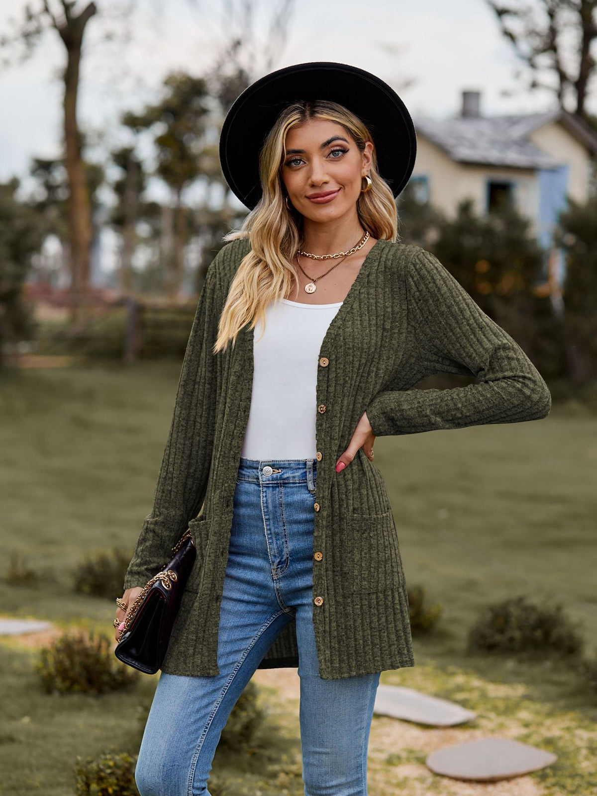 Fall Women's Clothing Sunken Stripe Solid Color Long Sleeve Women's Sweater NorixaFashion.com