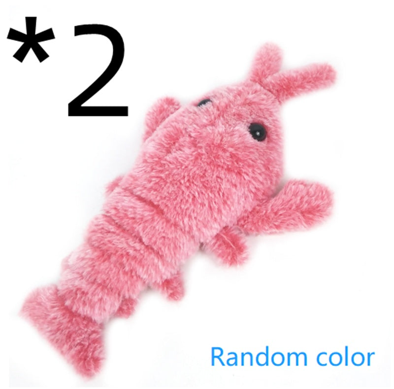 Pet Toys Electric Jumping Shrimp USB Charging Simulation Lobster Funny Cat Plush Pets Toy Pets Fashion