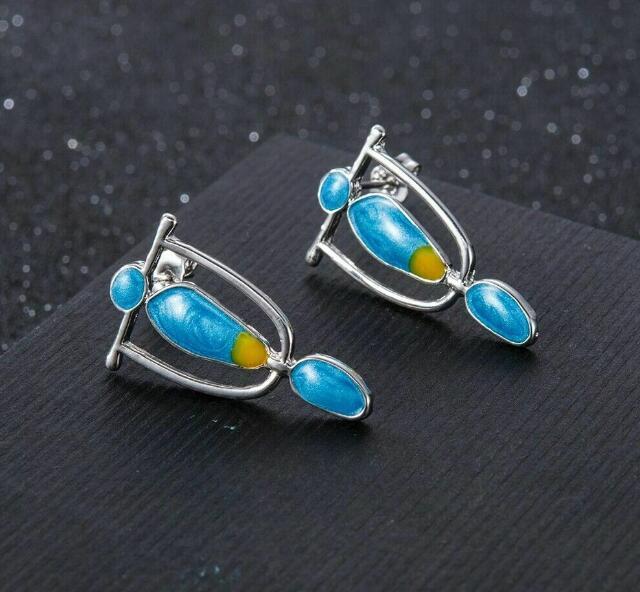 Dangle Earring Pendientes Marbled Dripping