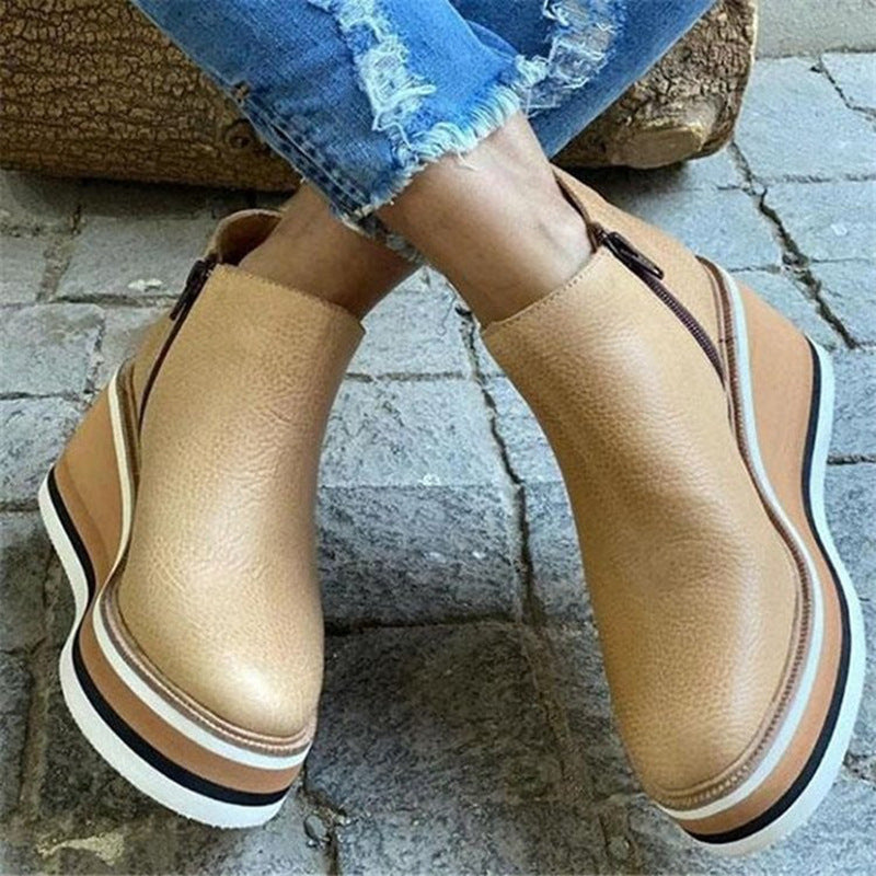 Women's Chelsea Boots Platform High Heel Fashion Boots Plus Size Shoes LadyShow.Store