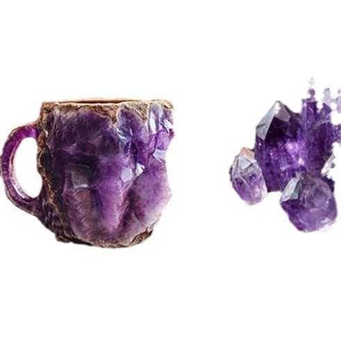 400ml Resin Mineral Crystal Coffee Mugs With Handles Elegant Fake Mineral Crystal Cup For Workplace Home Decor Christmas Gift Kitchen Gadgets PearlNestDecor.com