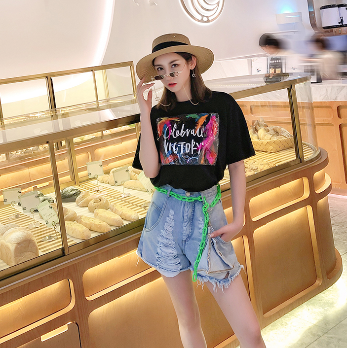 Water-Washed Denim Shorts Pi-Mart