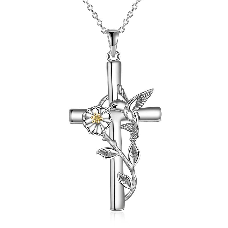 Hummingbird Cross Necklace Gifts for Women Sterling Silver LadyShow.Store