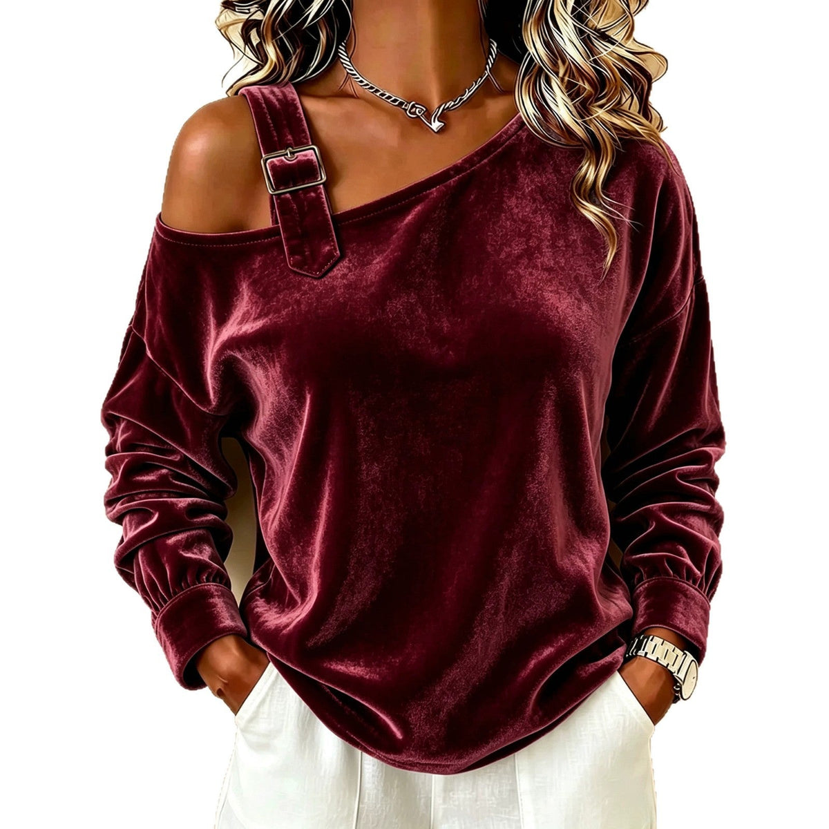 Autumn Chic Off Shoulder Loosefit Top For Women NorixaFashion.com