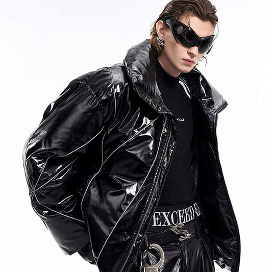 Men's Winter Reflective Line Bread Coat Thickened LadyShow.Store