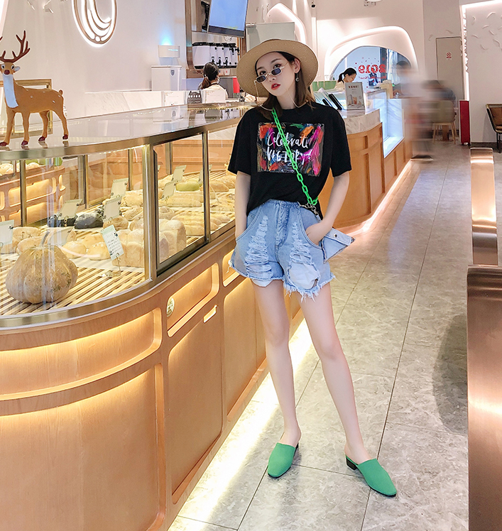 Water-Washed Denim Shorts Pi-Mart