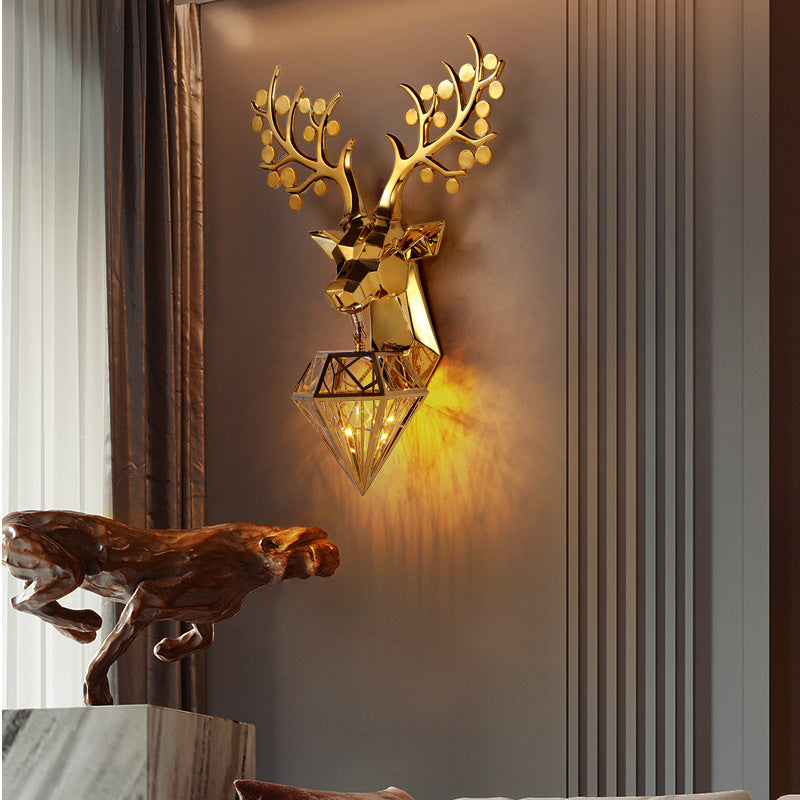 Deer Head Wall Lamp Creative Personalized Antlers PearlNestDecor.com
