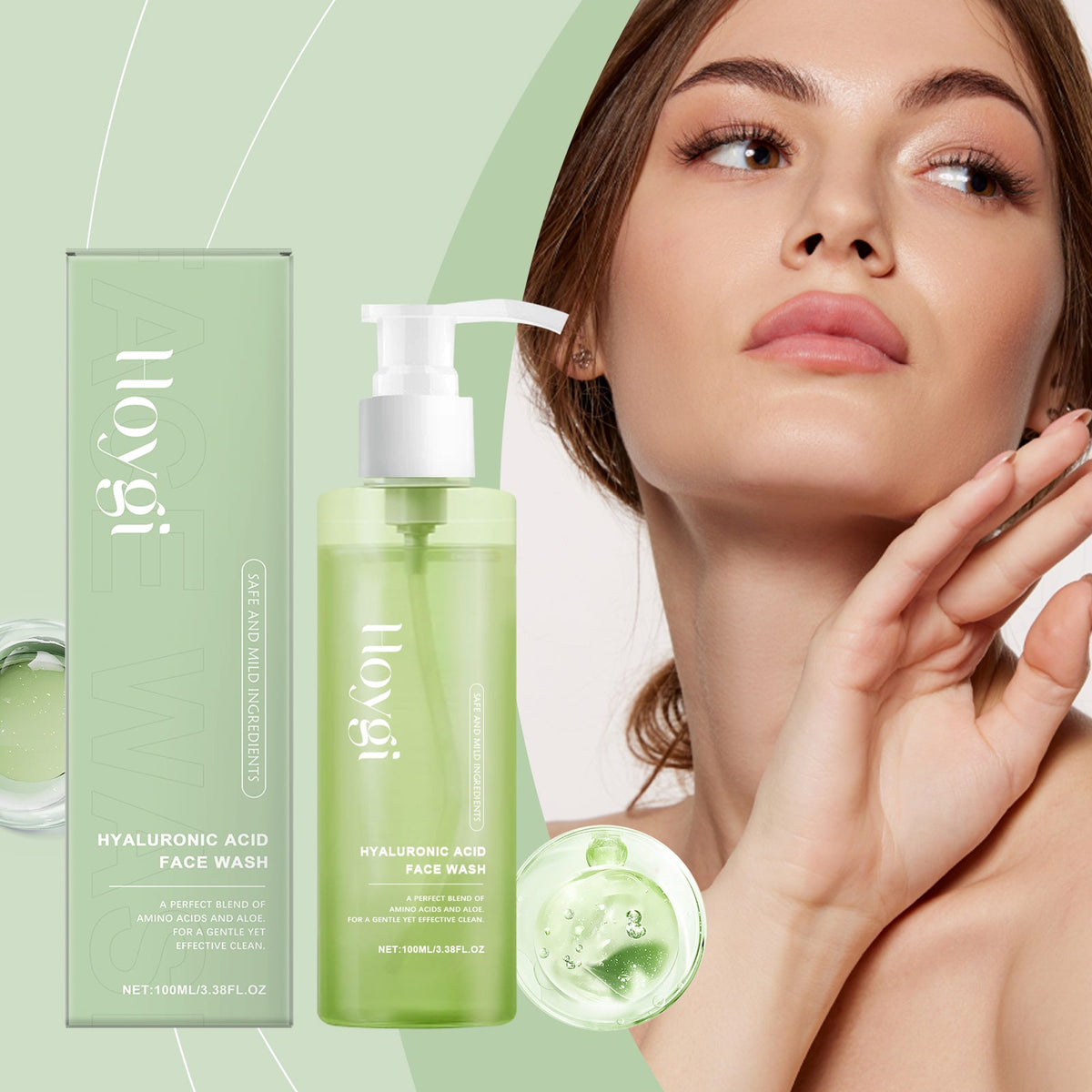 Cleansing Pores, Cleansing Facial Skin, Refreshing, Moisturizing, Smooth, Hyaluronic Acid Mild Cleansing Gel 1 0 0ml 1 Box Tri Light Beauty