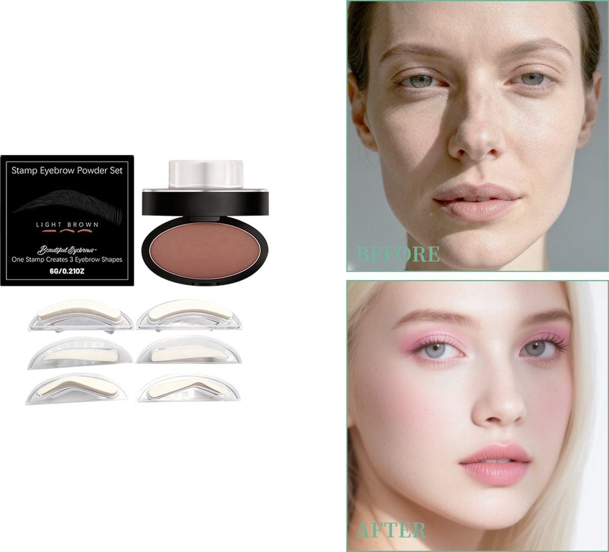 Three Dimensional Natural Filling Eyebrow Shape Eyebrow Makeup Smooth Texture Easy To Use Waterproof Seal Eyebrow Powder Set Light Brown 6g 1 Box Tri Light Beauty