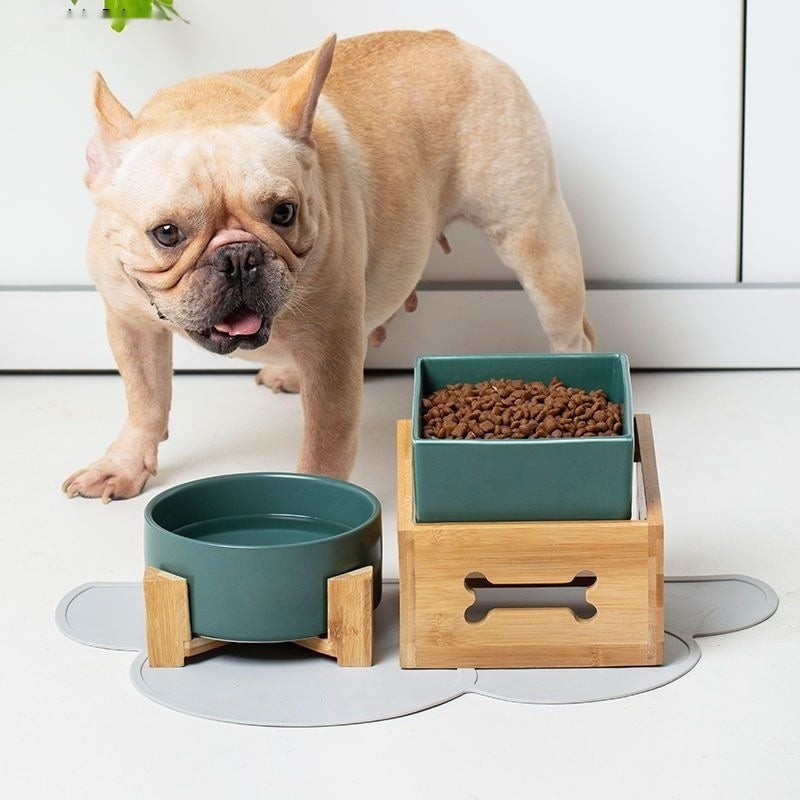 Large Capacity High Stand Ceramic Pet Bowl Pets Fashion