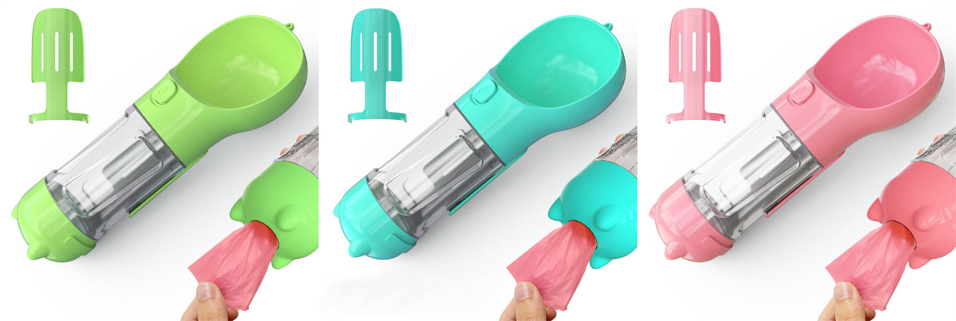 Pet Water Bottle Feeder Bowl Garbage Bag Storage Portable Pet Outdoor Travel 3 In 1 Dog Water Bottle Pets Fashion