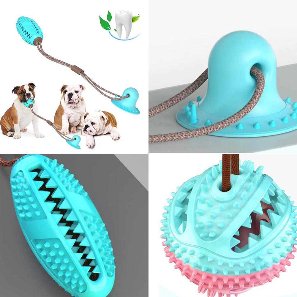 Dog Toys Silicon Suction Cup Tug Interactive Dog Ball Toy For Pet Chew Bite Tooth Cleaning Toothbrush Feeding Pet Supplies Pets Fashion