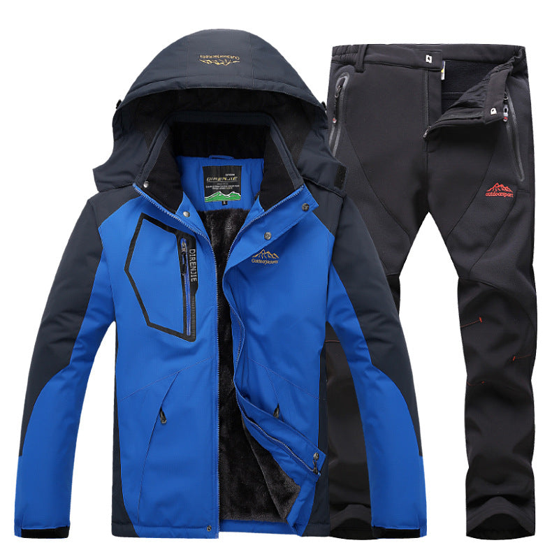 Men's Winter Waterproof Fleece Lined Outdoor Jacket Set Pi-Mart
