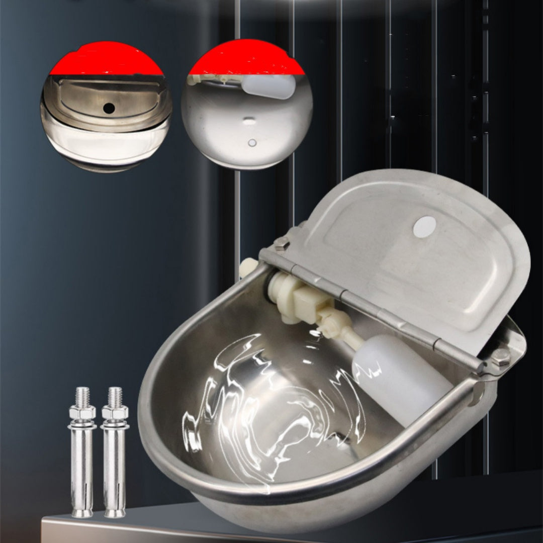 Stainless Steel Drinking Bowl With Cow Sink Pets Fashion