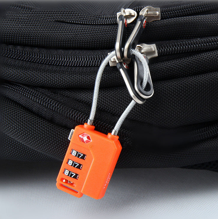 New PC Material Wire Rope Padlock With Password Required