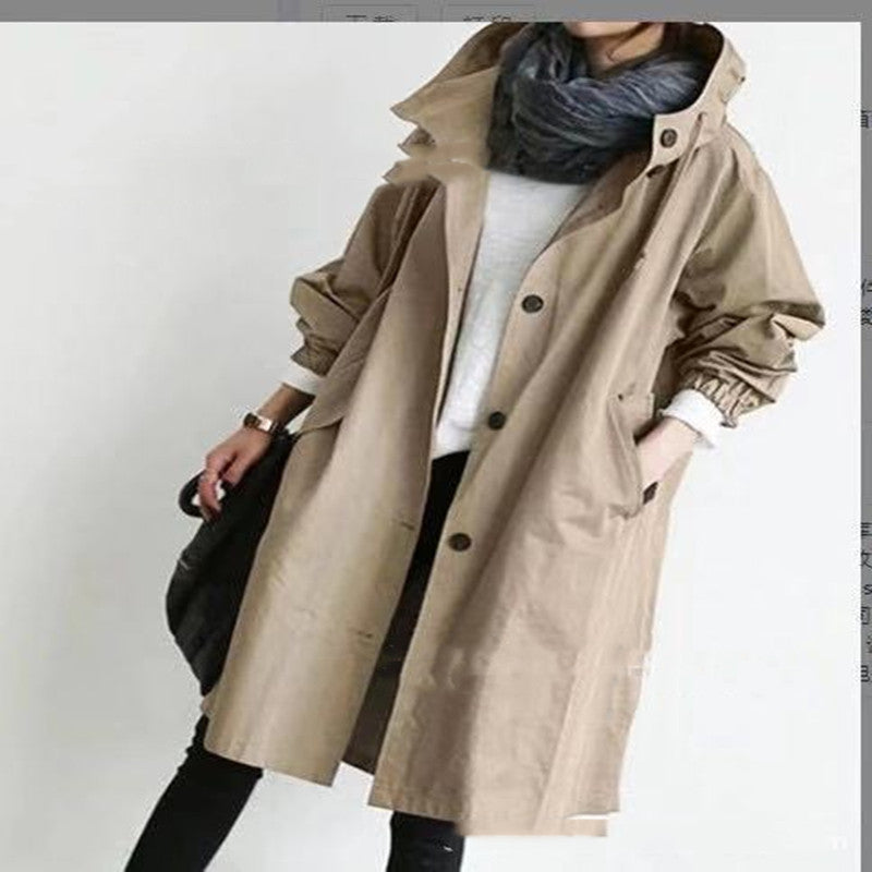 Women Windbreaker Jacket Casual Loose Button Pockets Hooded Quick Dry Windproof Waterproof Clothes For Outdoor Hiking Camping LadyShow.Store