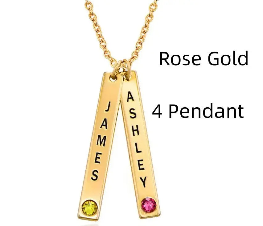 Personalized Vertical Necklace, Mother's Day Gift LuxuryLifeWay Online Store
