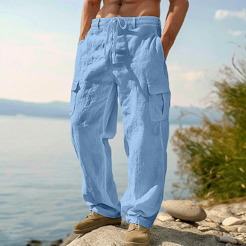 Men's Four Seasons Thin Loose Casual Wide-leg Pants NorixaFashion.com