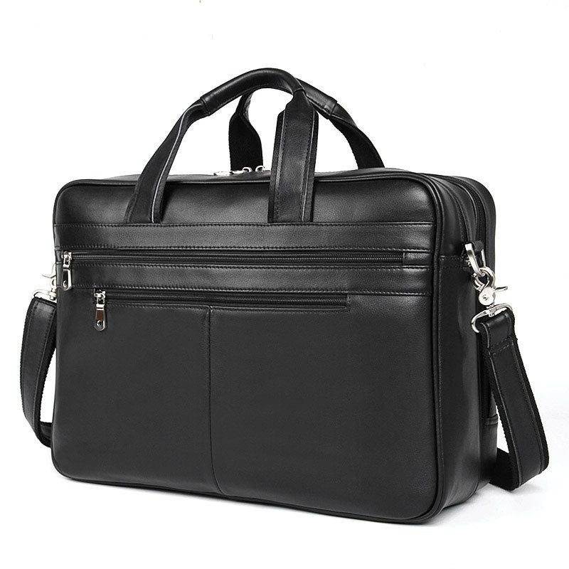 Leather Handbag Briefcase Napa Leather Comfortable Texture Men's Real-leather Bag LadyShow.Store