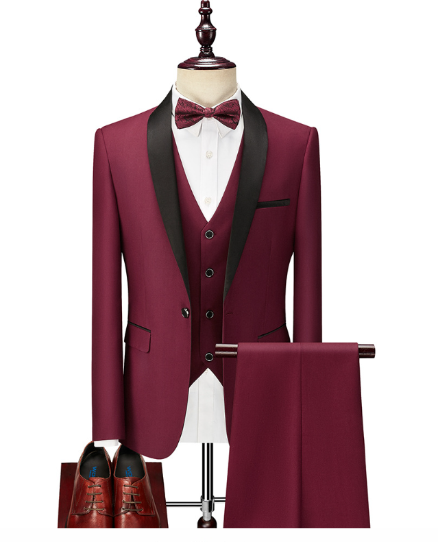 Men's Slim Fit Black Suit Jacket for Business and Weddings Pi-Mart