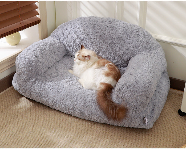 Plush Pet Sofa Bed - All-season, Non-slip Bottom, Durable And Scratch-resistant, Suitable For Dogs And Cats Pets Fashion