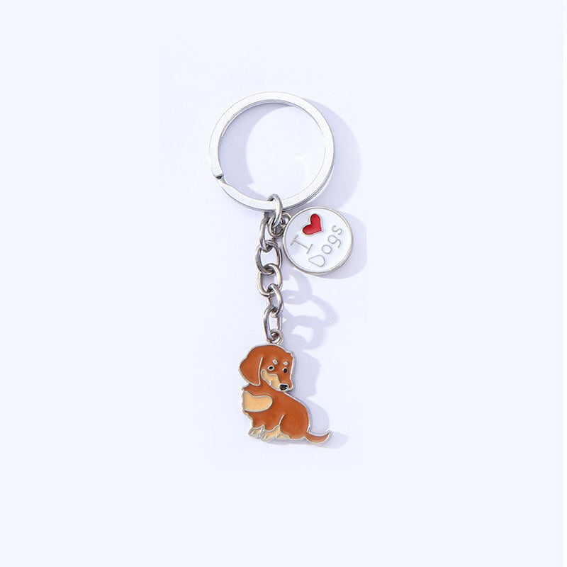American Style Pet Dog Wax Metal Keychains LadyShow.Store