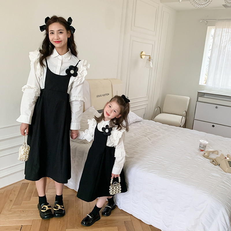 Mother And Daughter Fashion Camisole Dress Shirt Two Piece LadyShow.Store