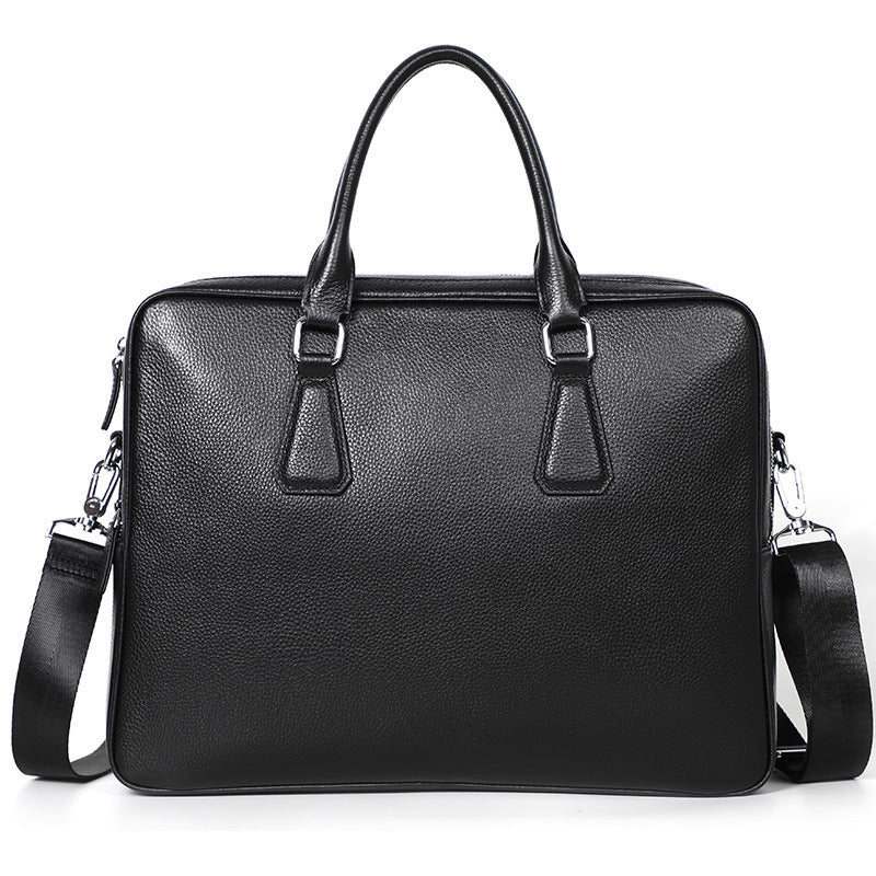 Handbag Men's Leather Briefcase Cowhide Horizontal Large Capacity CJD