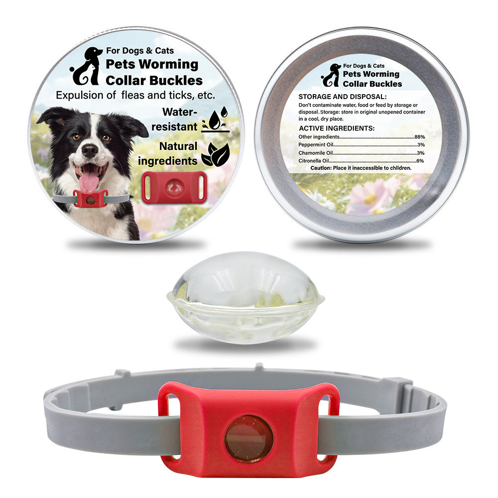Pet Insect Repellent Button Collar Capsule Suit Pets Fashion