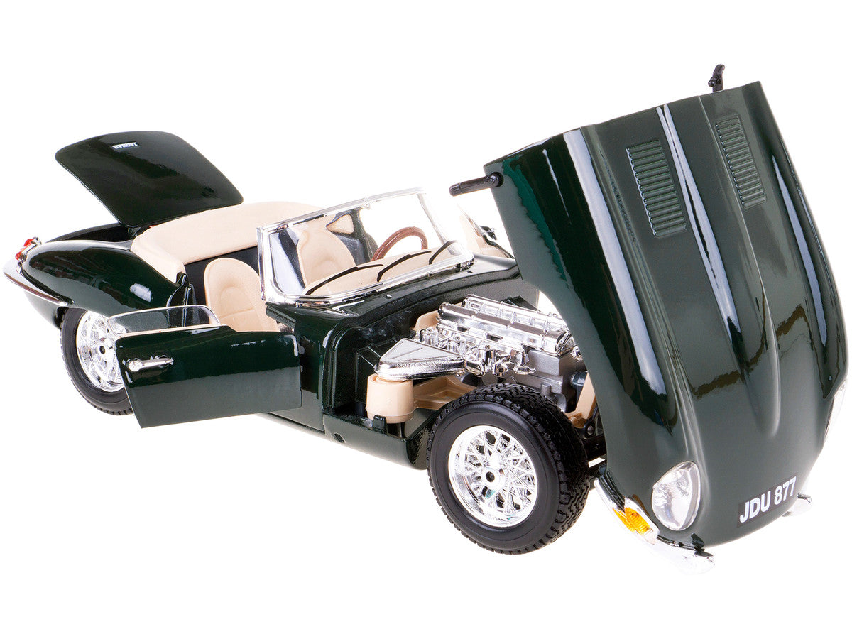 1961 Jaguar E Type Convertible Green 1/18 Diecast Model Car by Bburago LuxuryLifeWay Online Store
