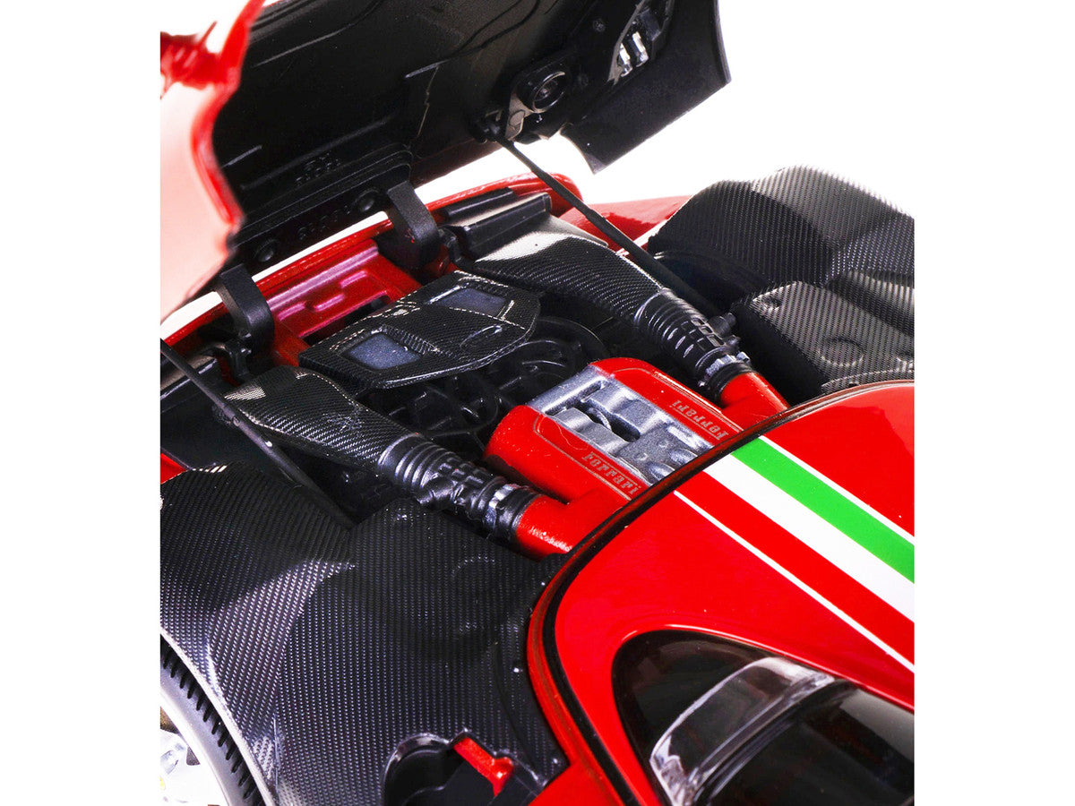 Ferrari Monza SP1 Red with Italian Flag Stripes "Signature Series" 1/18 Diecast Model Car by Bburago LuxuryLifeWay Online Store