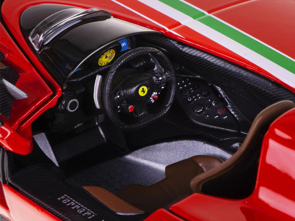 Ferrari Monza SP1 Red with Italian Flag Stripes "Signature Series" 1/18 Diecast Model Car by Bburago LuxuryLifeWay Online Store